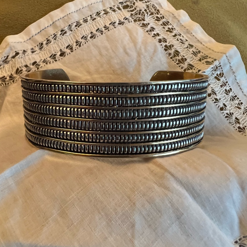Silver & gold plated bracelet/cuff.
